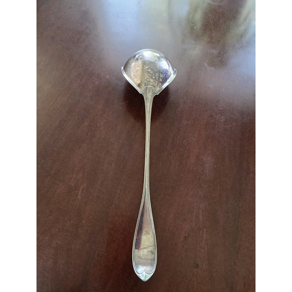​1847 Rogers Bros AI Silverplate Gravy Ladle Monogram B Charter Oak Grandmacore